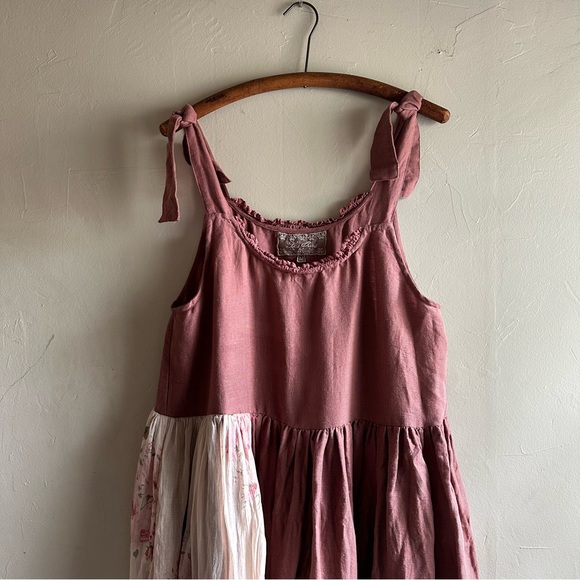 Les Ours linen maxi boho sundress with tie straps. - Picture 7 of 10